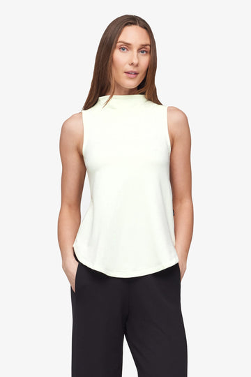 Briar Sleeveless Top  - Women's Basic tank top with mock neck in Sea Glass mint | Daub + Design