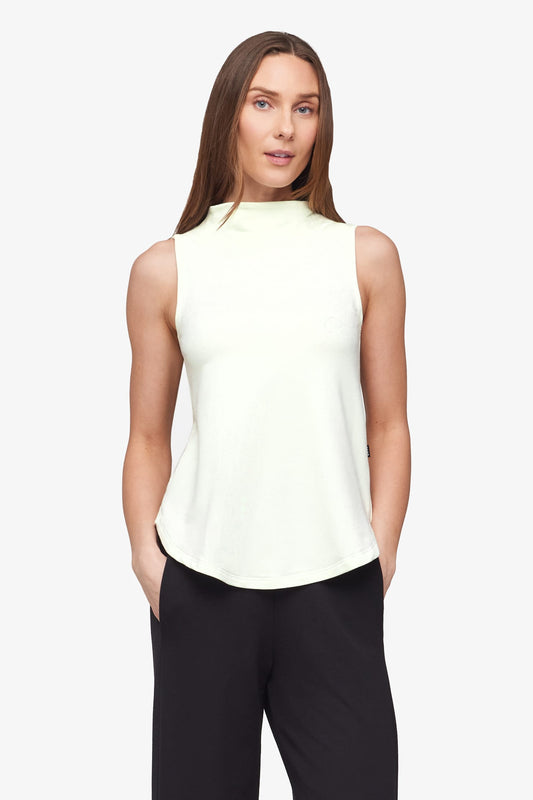 Briar Sleeveless Top  - Women's Basic tank top with mock neck in Sea Glass mint | Daub + Design