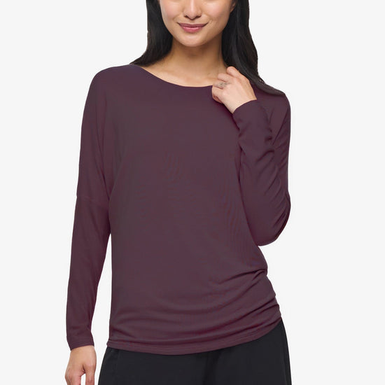 Dolman Longsleeve  - Woman dolman sleeve long sleeve top in brown | Daub & Design