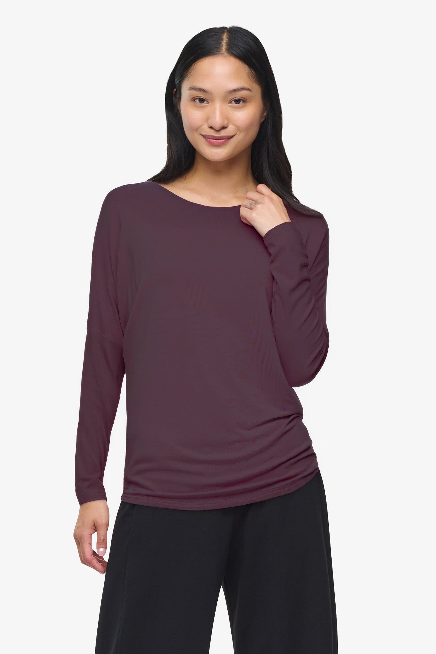 Dolman Longsleeve  - Woman dolman sleeve long sleeve top in brown | Daub & Design