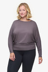 Dolman Longsleeve  - Woman dolman sleeve long sleeve top in warm grey  | Daub & Design