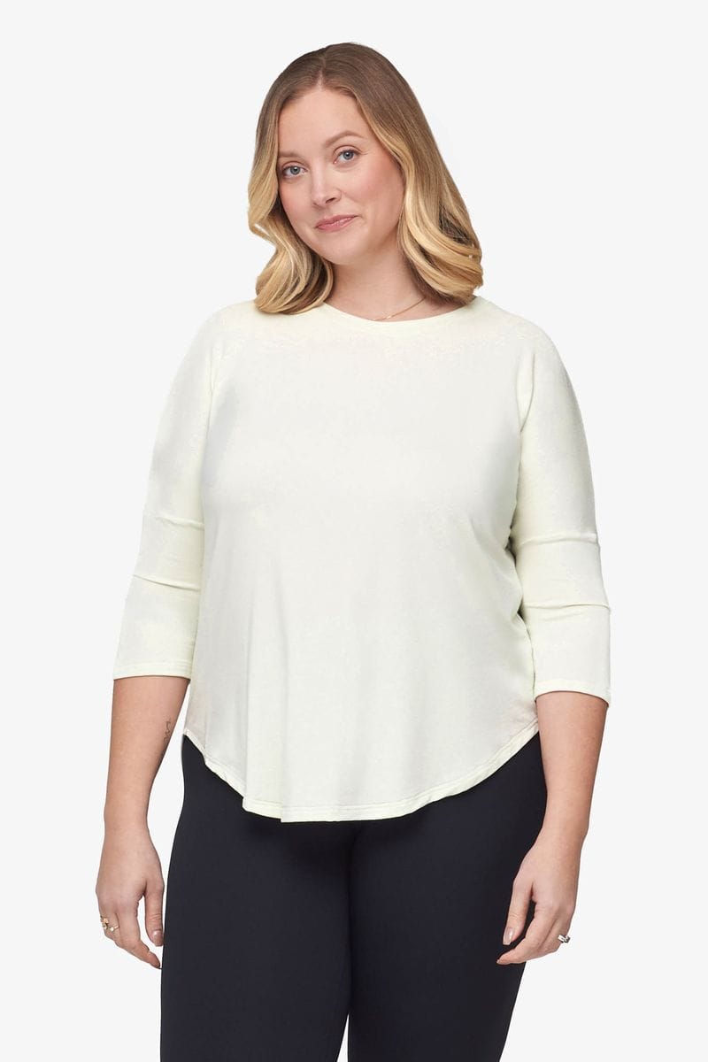 Ainsley Tee – Women’s Basic 3/4 length sleeve T-Shirt in Sea Glass mint| Daub + Design