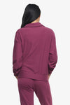 Freedom Half Zip Sweatshirt  - Woman half zip sweatshirt with kangaroo pocket in deep cool pink back | Daub & Design