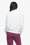 Freedom Half Zip Sweatshirt  - Woman half zip sweatshirt with kangaroo pocket in ivory back | Daub & Design