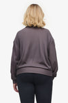 Freedom Half Zip Sweatshirt  - Woman half zip sweatshirt with kangaroo pocket in warm grey back | Daub & Design