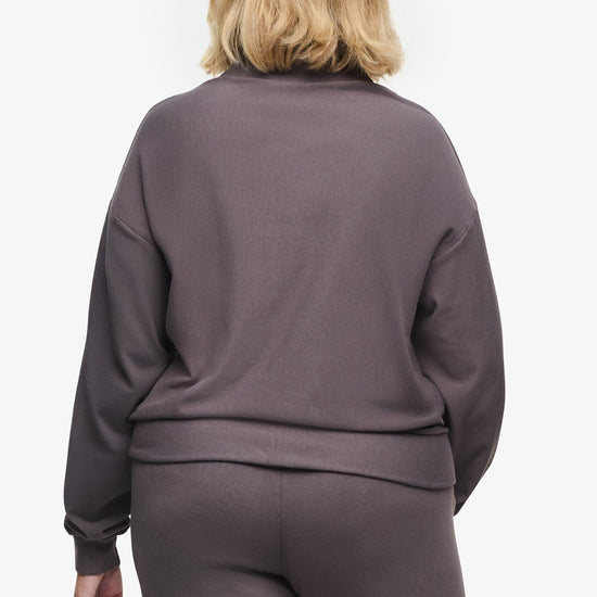 Freedom Quarter Zip Sweatshirt  - Woman Quarter Zip Sweatshirt with side pocket in Grey | Daub & Design 