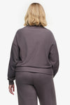 Freedom Quarter Zip Sweatshirt  - Woman Quarter Zip Sweatshirt with side pocket in Grey | Daub & Design 