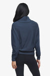Freedom Quarter Zip Sweatshirt  - Woman Quarter Zip Sweatshirt with side pocket in Grey Blue | Daub & Design 