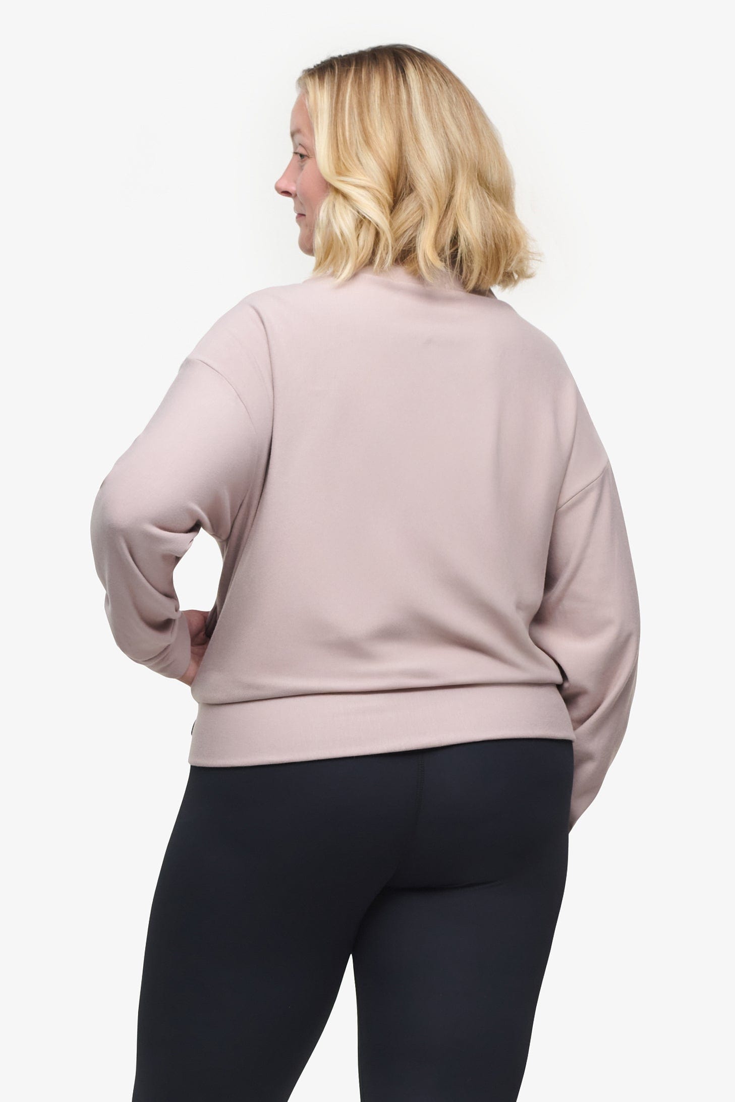 Freedom Quarter Zip Sweatshirt  - Woman Quarter Zip Sweatshirt with side pocket in Beige | Daub & Design 