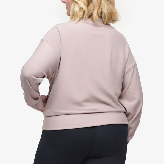 Freedom Quarter Zip Sweatshirt  - Woman Quarter Zip Sweatshirt with side pocket in Beige | Daub & Design 