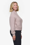 Freedom Quarter Zip Sweatshirt  - Woman Quarter Zip Sweatshirt with side pocket in Beige | Daub & Design 