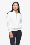 Freedom Quarter Zip Sweatshirt  - Woman Quarter Zip Sweatshirt with side pocket in Ivory | Daub & Design 