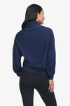 Freedom Quarter Zip Sweatshirt  - Woman Quarter Zip Sweatshirt with side pocket in Navy Blue | Daub & Design 