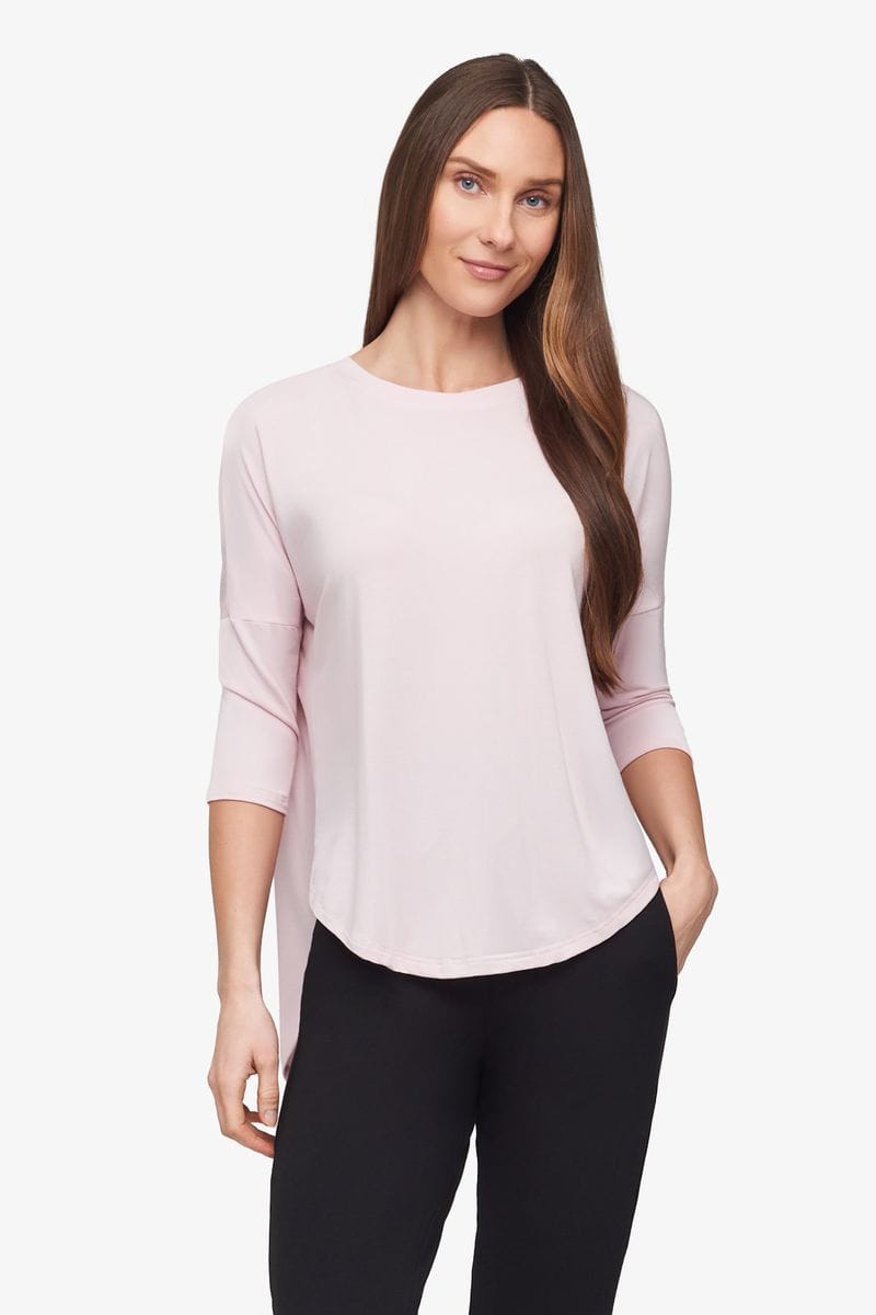 Ainsley Tee – Women’s Basic 3/4 length sleeve T-Shirt in Rose Quartz pink | Daub + Design