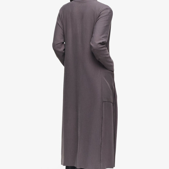 Knox Jacket  - Woman Fleece Long Jacket with pockets in Grey | Daub & Design