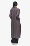 Knox Jacket  - Woman Fleece Long Jacket with pockets in Grey | Daub & Design