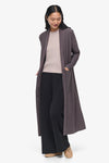 Knox Jacket  - Woman Fleece Long Jacket with pockets in Grey | Daub & Design