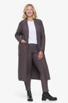 Knox Jacket  - Woman Fleece Long Jacket with pockets in Grey | Daub & Design
