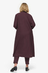 Knox Jacket  - Woman Fleece Long Jacket with pockets in Brown | Daub & Design