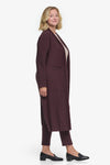 Knox Jacket  - Woman Fleece Long Jacket with pockets in Brown | Daub & Design