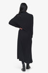 Knox Jacket  - Woman Fleece Long Jacket with pockets in Black | Daub & Design