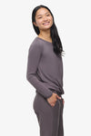 Leilani Longsleeve  - Woman Long Sleeve with twist on the front in Grey | Daub & Design