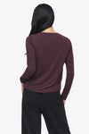 Leilani Longsleeve  - Woman Long Sleeve with twist on the front in Brown | Daub & Design