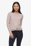 Leilani Longsleeve  - Woman Long Sleeve with twist on the front in Beige | Daub & Design