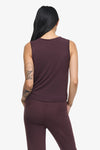 Leilani Tank  - Woman tank with twist on the front in Brown |  Daub & Design