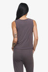 Leilani Tank  - Woman tank with twist on the front in Grey | Daub & Design
