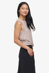 Leilani Tank  - Woman tank with twist on the front in Beige | Daub & Design