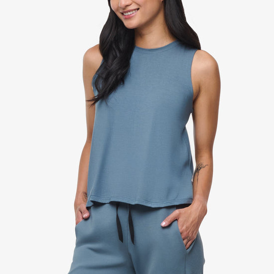 Maia Tank - Woman Tank Top in Blue Basalt | Daub & Design
