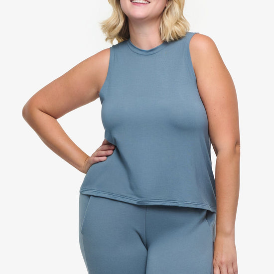 Maia Tank - Woman Tank Top in Blue Basalt | Daub & Design