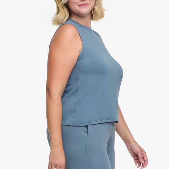 Maia Tank - Woman Tank Top in Blue Basalt | Daub & Design