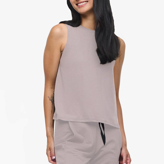 Maia Tank - Woman Tank Top in Beige | Daub & Design
