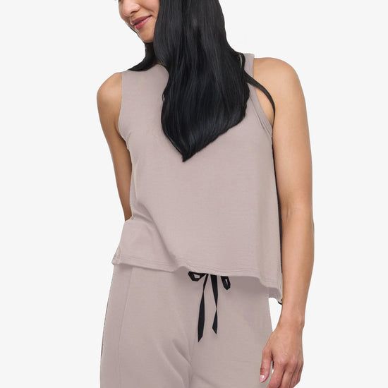 Maia Tank - Woman Tank Top in Beige | Daub & Design