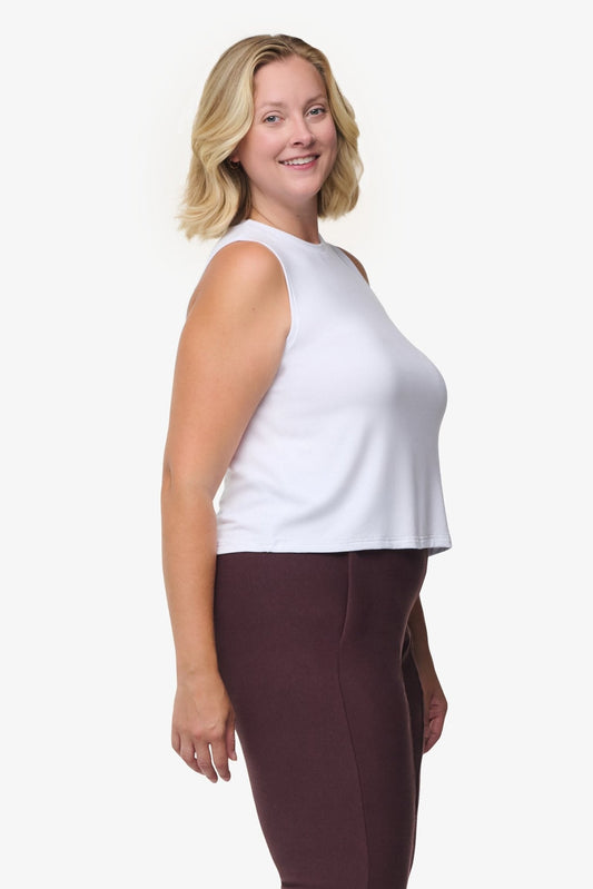 Maia Tank - Woman Tank Top in White | Daub & Design