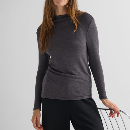 Monroe Mockneck Sweater - Women's Long Sleeve Sweater in Iron Grey | Daub