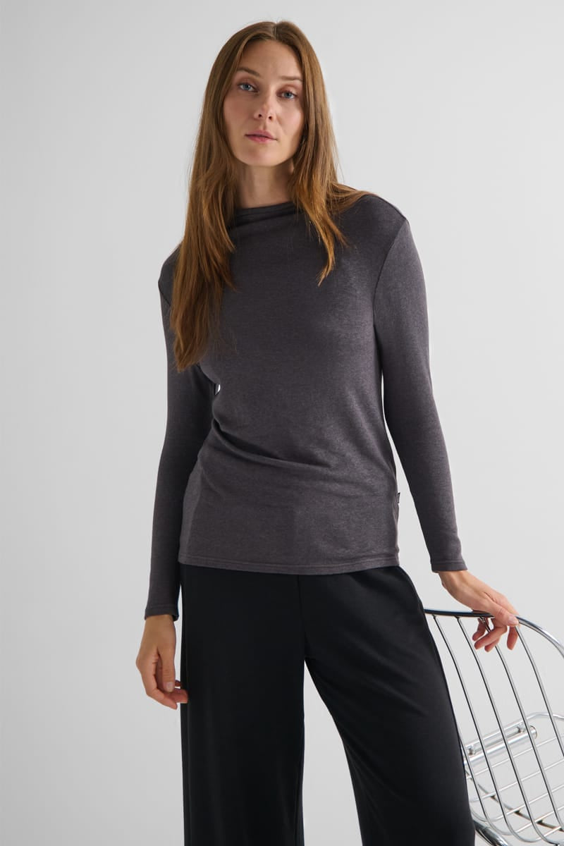 Monroe Mockneck Sweater - Women's Long Sleeve Sweater in Iron Grey | Daub