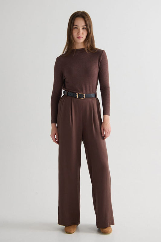 Monroe Mockneck Sweater in Espresso