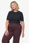 Ribbed Tee in Black