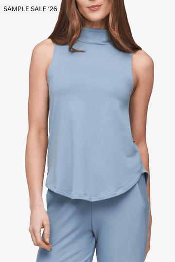 briar sleeveless top in coastal blue - small [sample] #121