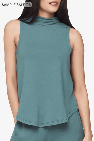briar sleeveless top in north atlantic - small [sample] #124
