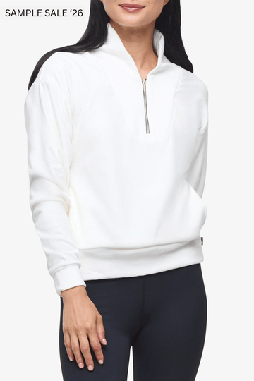 freedom quarter zip sweatshirt in ivory - small [sample] #212