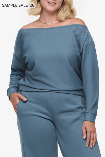 boatneck sweatshirt in basalt - large [sample] #245