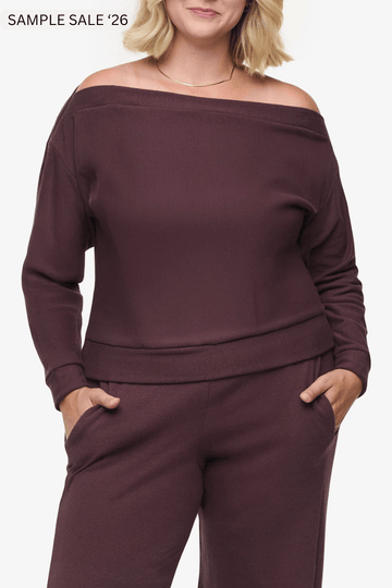 boatneck sweatshirt in cacao - large [sample] #248