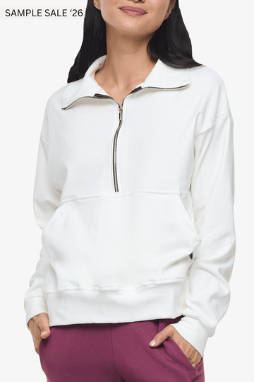 freedom half zip sweatshirt in ivory - medium [imperfect] #299