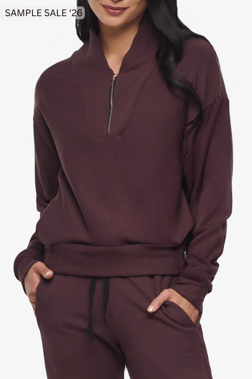 freedom quarter zip sweatshirt in cacao - large [sample] #251