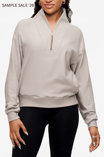 freedom quarter zip sweatshirt in dove - large [sample] #254
