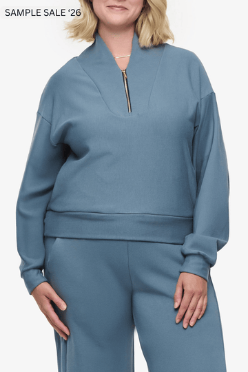 freedom quarter zip sweatshirt in basalt - small [imperfect] #288
